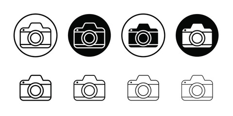 Camera icon Thin line flat illustration