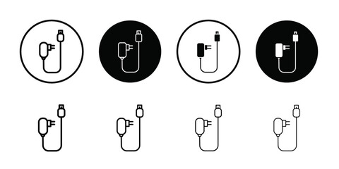 Charger icon Thin line flat illustration
