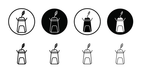 Composter icon Thin line flat illustration