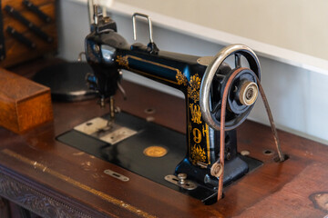 sewing machine on the desk