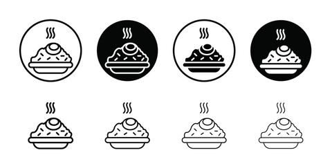 Fried Rice icon Thin line flat illustration