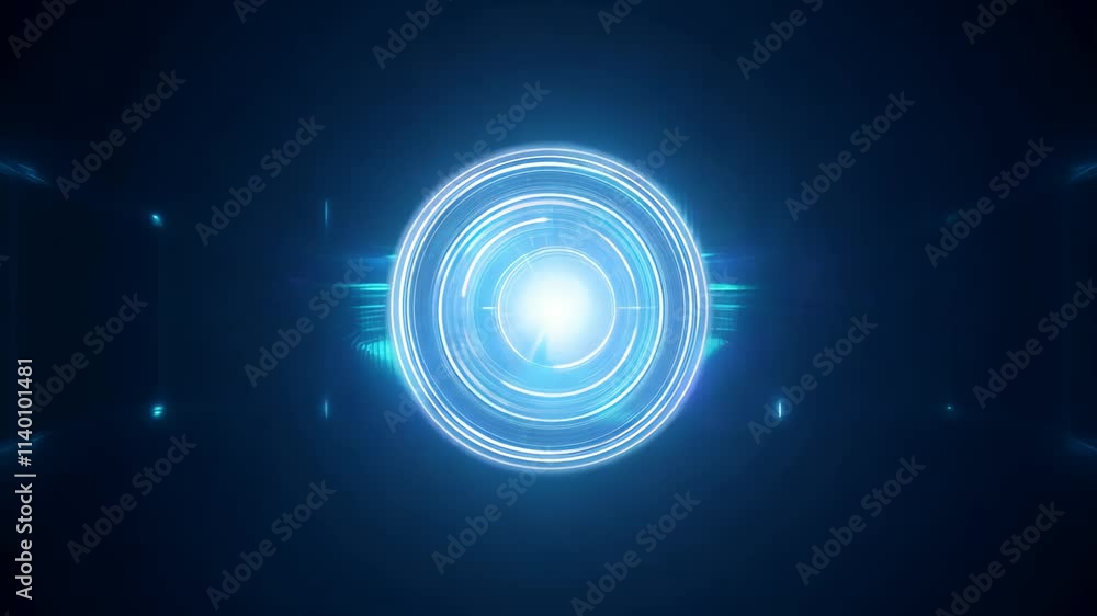 Poster exploration of blue light energy patterns in a dark background setting capturing dynamic movement an