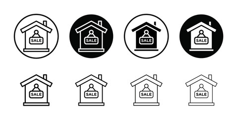 House for sale icon Thin line flat illustration