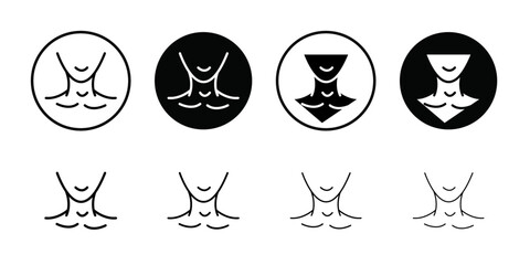Human neck icon Thin line flat illustration
