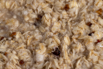 oat flakes with the addition of pieces of dried berries and fruits