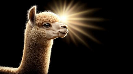 Majestic Alpaca Portrait   Soft Light  Cinematic  4K  Animal Photography