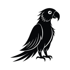 parrot bird silhouette icon isolated on white background