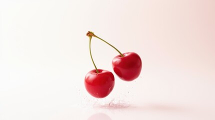 Falling Cherries in Mid-Air