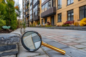 Exploring the rental housing market  searching for a new home with a magnifying glass