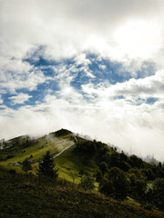 clouds over the mountains