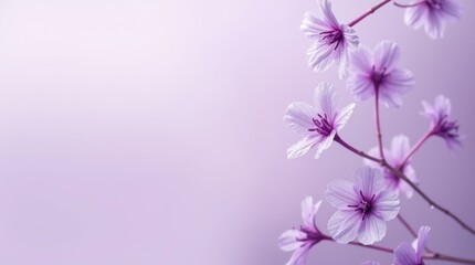 Fototapeta premium Delicate Purple Lavender Flowers Falling in Mid-Air with Water Droplets