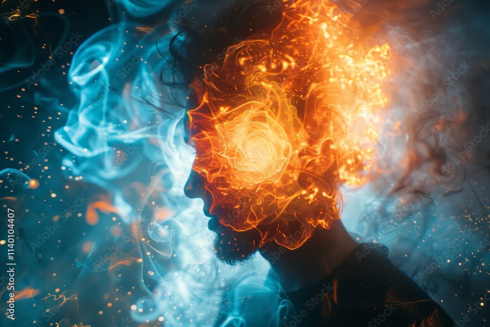 Aufkleber collision of minds in a parallel realm a kaleidoscope of merging thoughts and blurred realities