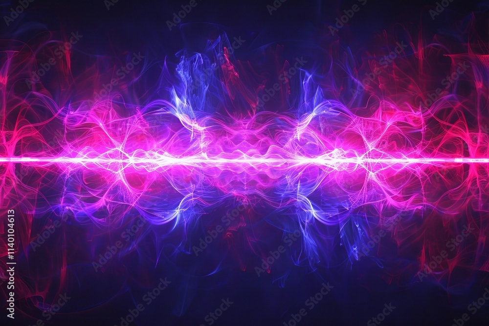 Poster exploring the intricacies of abstract sound waves in modern art and music interpretation