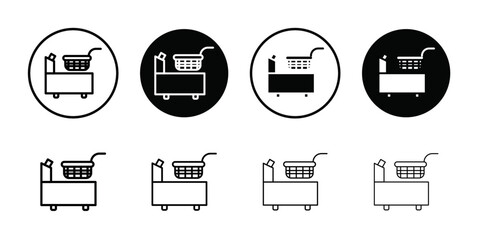 Restaurant deep fryer icon Thin line flat illustration