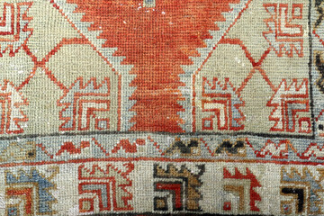Textures and patterns in color from woven carpets