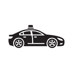 Car silhouette on white background. Vehicle icons set view from side, front, back, and top