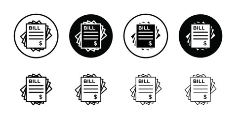 Stack of bills icon Thin line flat illustration