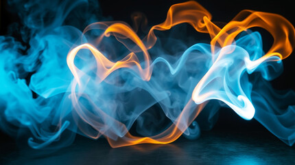 Dynamic Creative Light Art Featuring Mystical Swirling Smoke and Abstract Motion