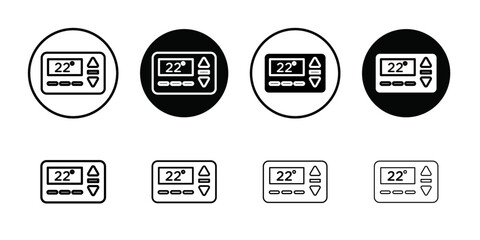 Thermostat icon Thin line flat illustration
