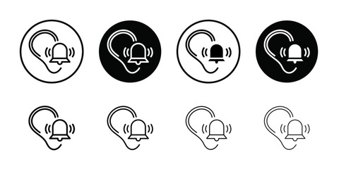 Tinnitus awareness icon Thin line flat illustration