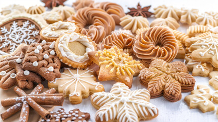 Fototapeta premium christmas cookies isolated on white