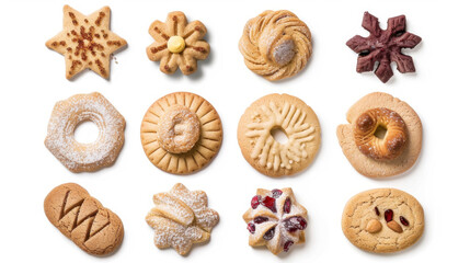 christmas cookies isolated on white
