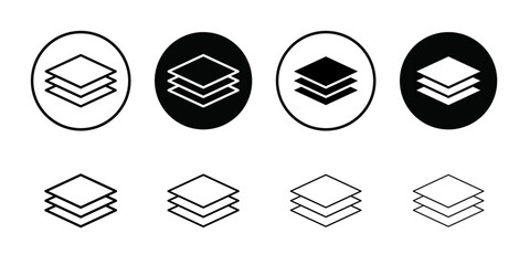 3 Layer icon Thin line flat illustration