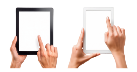 Set of Close-Up of a Woman's Left Hand and Right Hand Using Finger, isolated on a transparent background. PNG element.