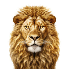 Fototapeta premium closeup lion looking isolated on white
