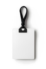 Fototapeta premium Identification blank plastic id, badge mockup, isolated on white background