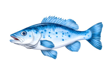 Fototapeta premium Fish watercolor illustration isolated on white background