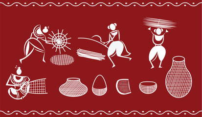 Warli art, Indian folk art, basket, making
