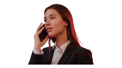 Businesswoman engaged in conversation on mobile phone