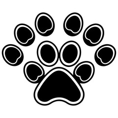 Fototapeta premium Set paw silhouette icon vector art illustration