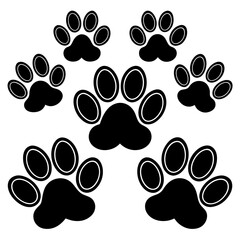 Fototapeta premium Set paw silhouette icon vector art illustration