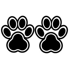 Set paw silhouette  icon vector art illustration