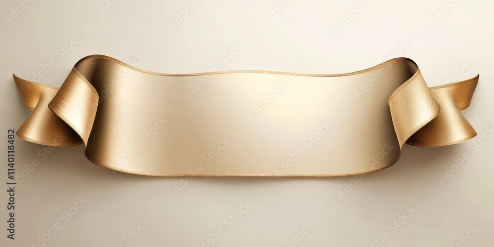 Poster elegant silk ribbon banner with contrast empty space for text or decoration in a minimalistic design