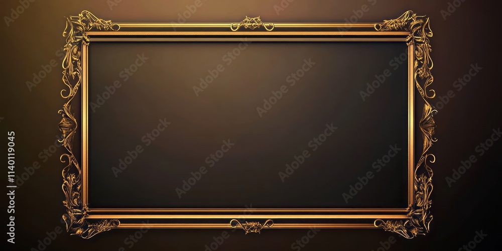 Poster elegant banner design featuring contrast empty space and ornate golden threads suitable for creative