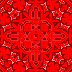 Seamless square pattern red. Christmas pattern red. Santa Claus pattern. Merry Christmas. Happy New Year.