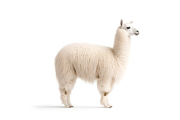 Fototapeta premium Lama alpaca animal isolated on white background