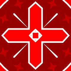 Seamless square pattern red. Christmas pattern red. Santa Claus pattern. Merry Christmas. Happy New Year.