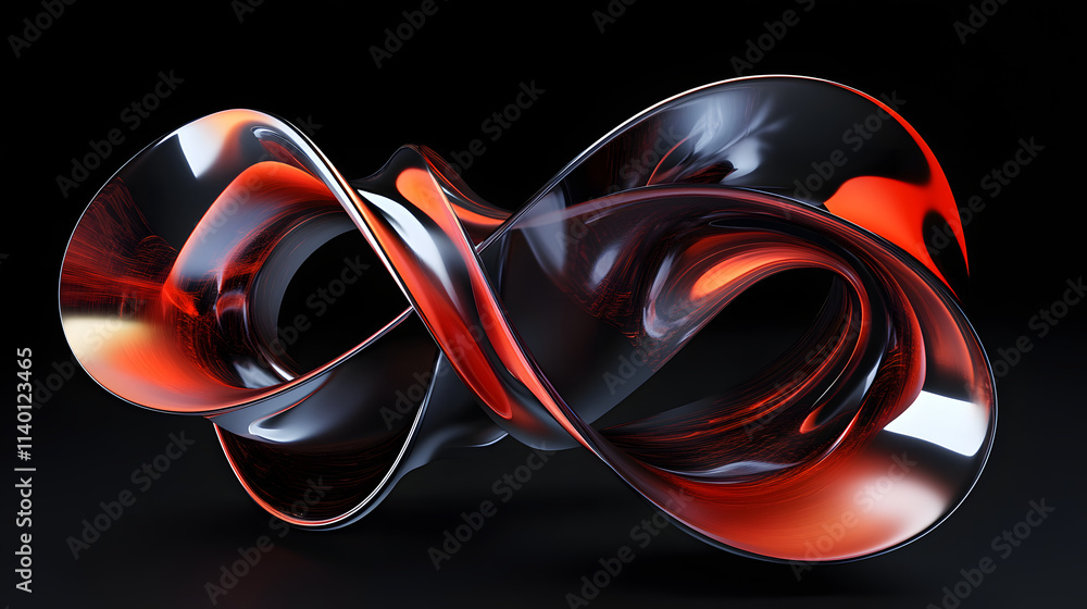 Poster abstract 3d rendering of twisted lines. modern background design, illustration of a futuristic shape