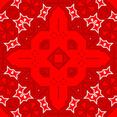 Seamless square pattern red. Christmas pattern red. Santa Claus pattern. Merry Christmas. Happy New Year.
