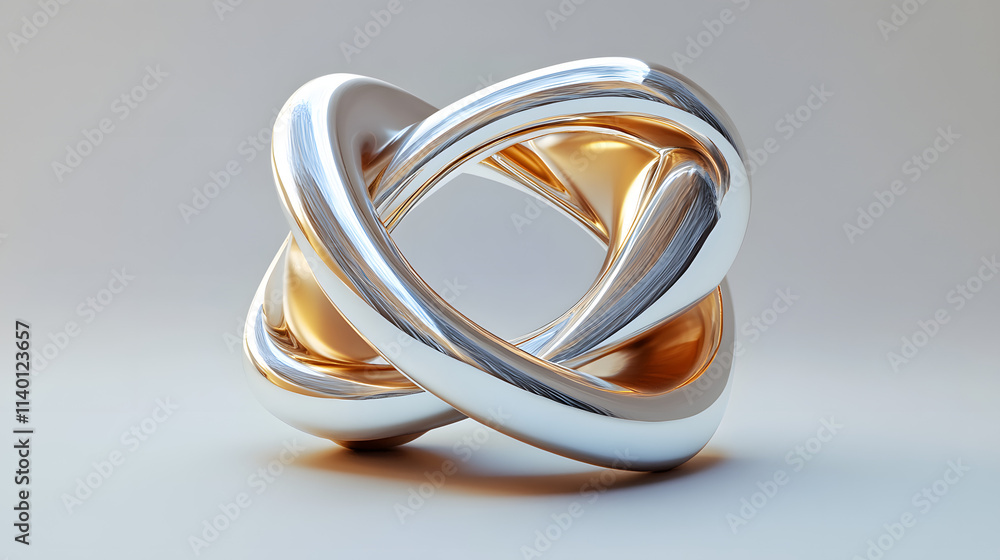 Poster abstract 3d rendering of twisted lines. modern background design, illustration of a futuristic shape