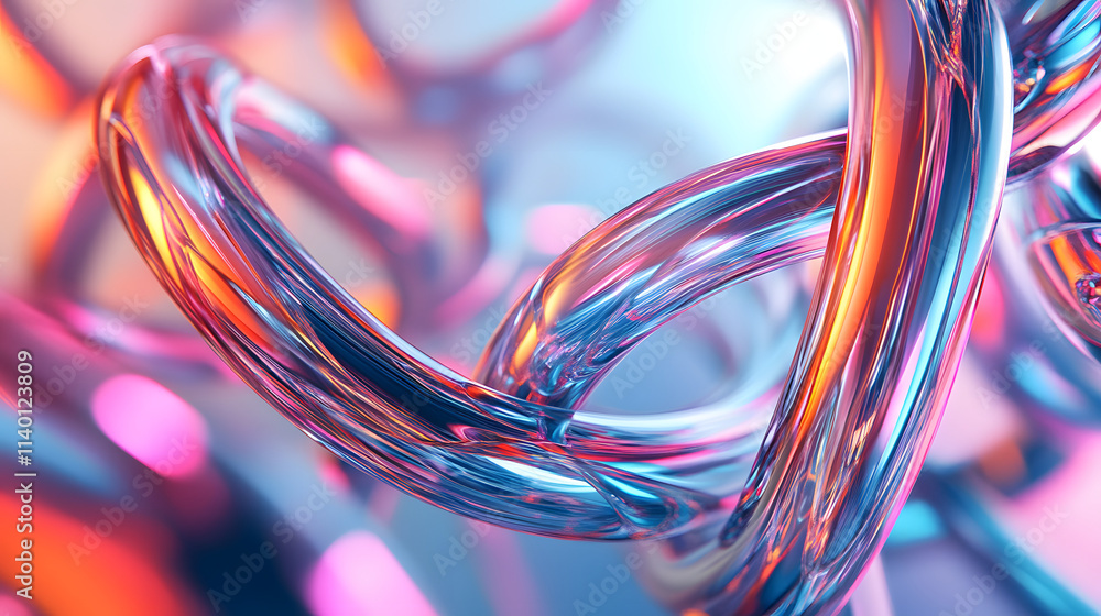 Poster abstract 3d rendering of twisted lines. modern background design, illustration of a futuristic shape