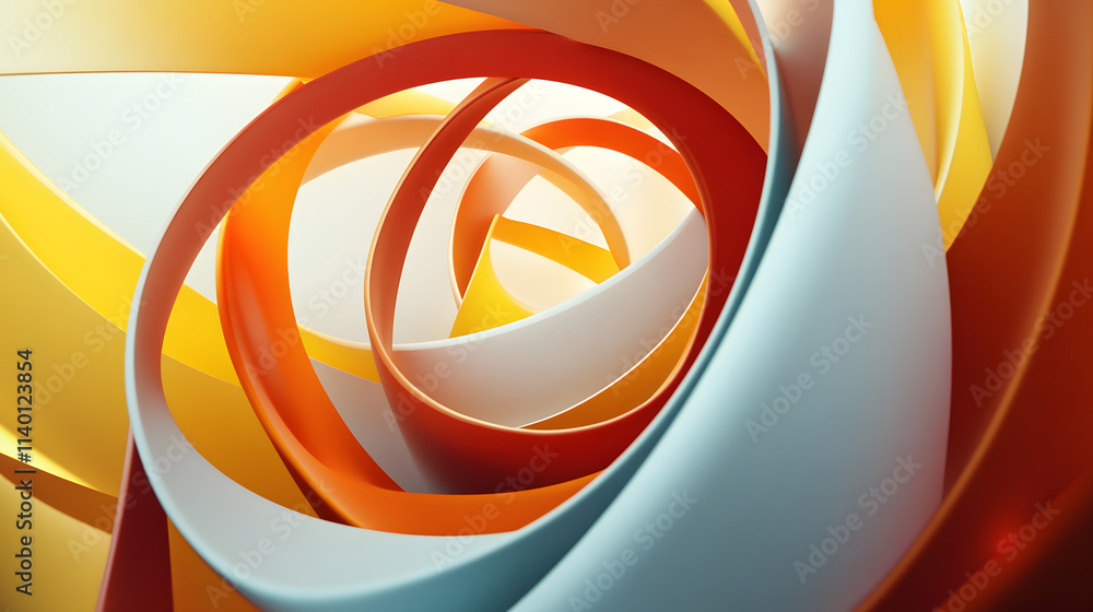 Poster abstract 3d rendering of twisted lines. modern background design, illustration of a futuristic shape