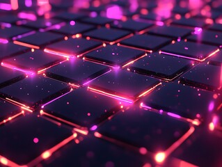 Clean and futuristic glowing fractal grids 