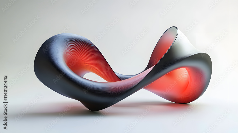 Aufkleber abstract 3d rendering of twisted lines. modern background design, illustration of a futuristic shape