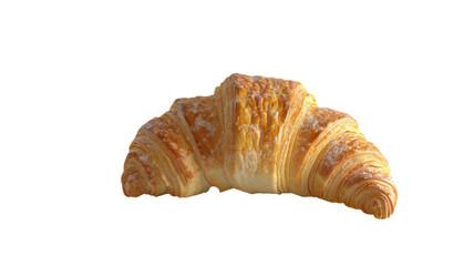 Flaky golden croissant resting on a vibrant green background captures the essence of a perfect bakery treat