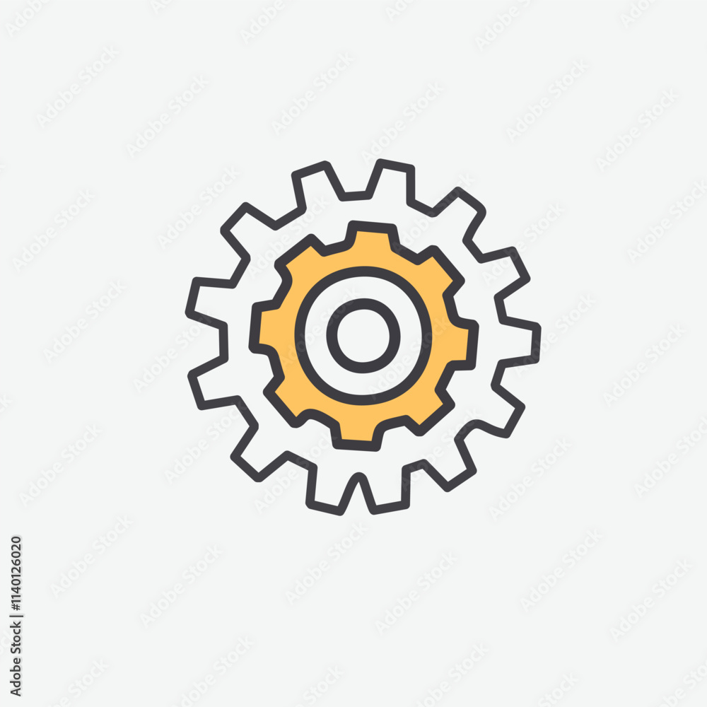 Poster gear system efficiency. interlocking gears symbolize teamwork, collaboration, and smooth operation. 